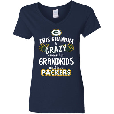 Funny This Grandma Is Crazy About Her Grandkids And Her Packers T Shirts