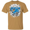 Colorful Earthquake Art Detroit Lions T Shirt