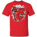 Colorful Earthquake Art Calgary Flames T Shirt