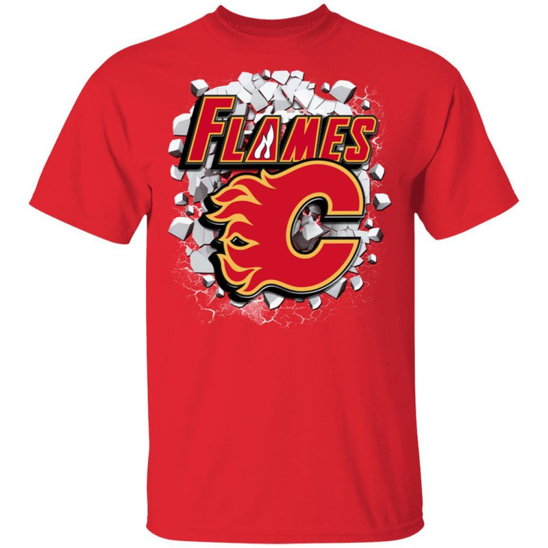 Colorful Earthquake Art Calgary Flames T Shirt