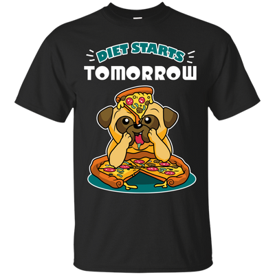 Diet Starts Tomorrow Pug T Shirts