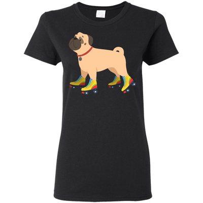 Roller Skating Pug T Shirts