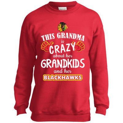 Funny This Grandma Is Crazy About Her Grandkids And Her Blackhawks T Shirts