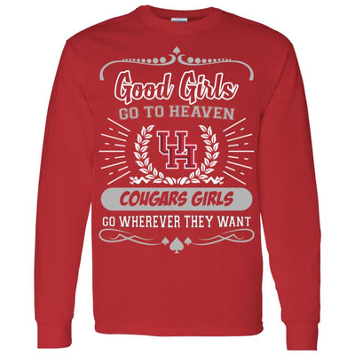 Good Girls Go To Heaven Houston Cougars Girls T Shirts