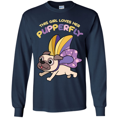 This Girl Loves Her Pupperfly Pug T Shirts