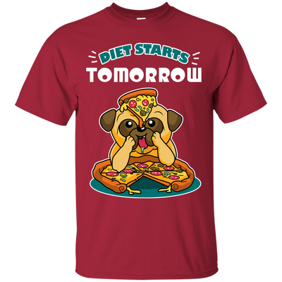 Diet Starts Tomorrow Pug T Shirts