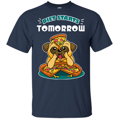 Diet Starts Tomorrow Pug T Shirts