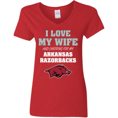 I Love My Wife And Cheering For My Arkansas Razorbacks T Shirts