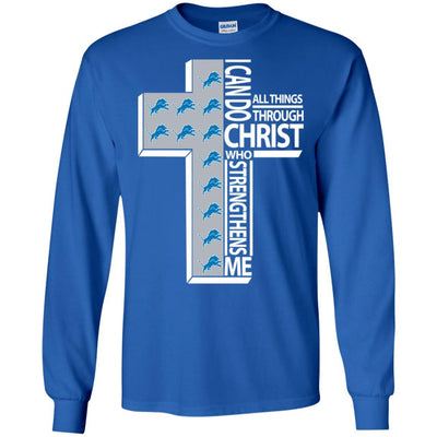 Gorgeous I Can Do All Things Through Christ Detroit Lions T Shirts