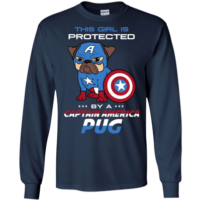 Nice Pug T Shirts - This Girl Is Protected By Captain America Pug