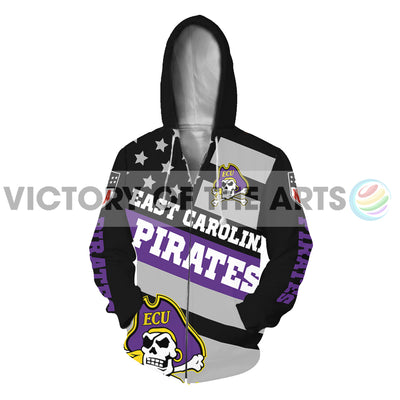 Proud Of American Stars East Carolina Pirates Hoodie