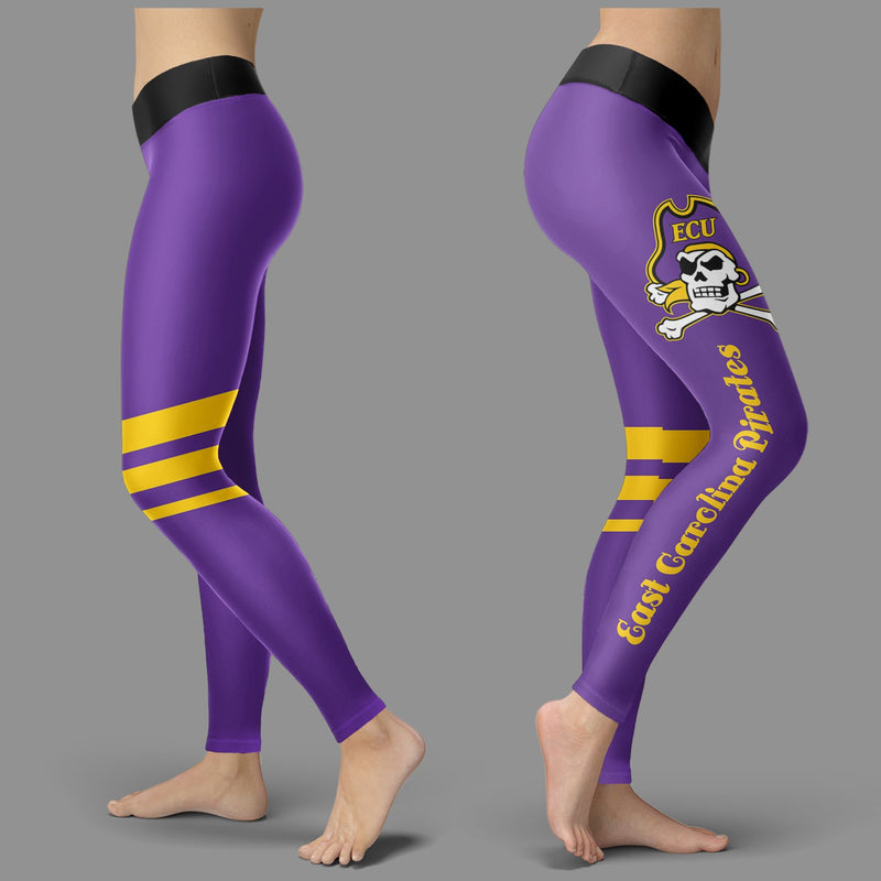 Through Great Logo Spread Body Striped Circle East Carolina Pirates Leggings