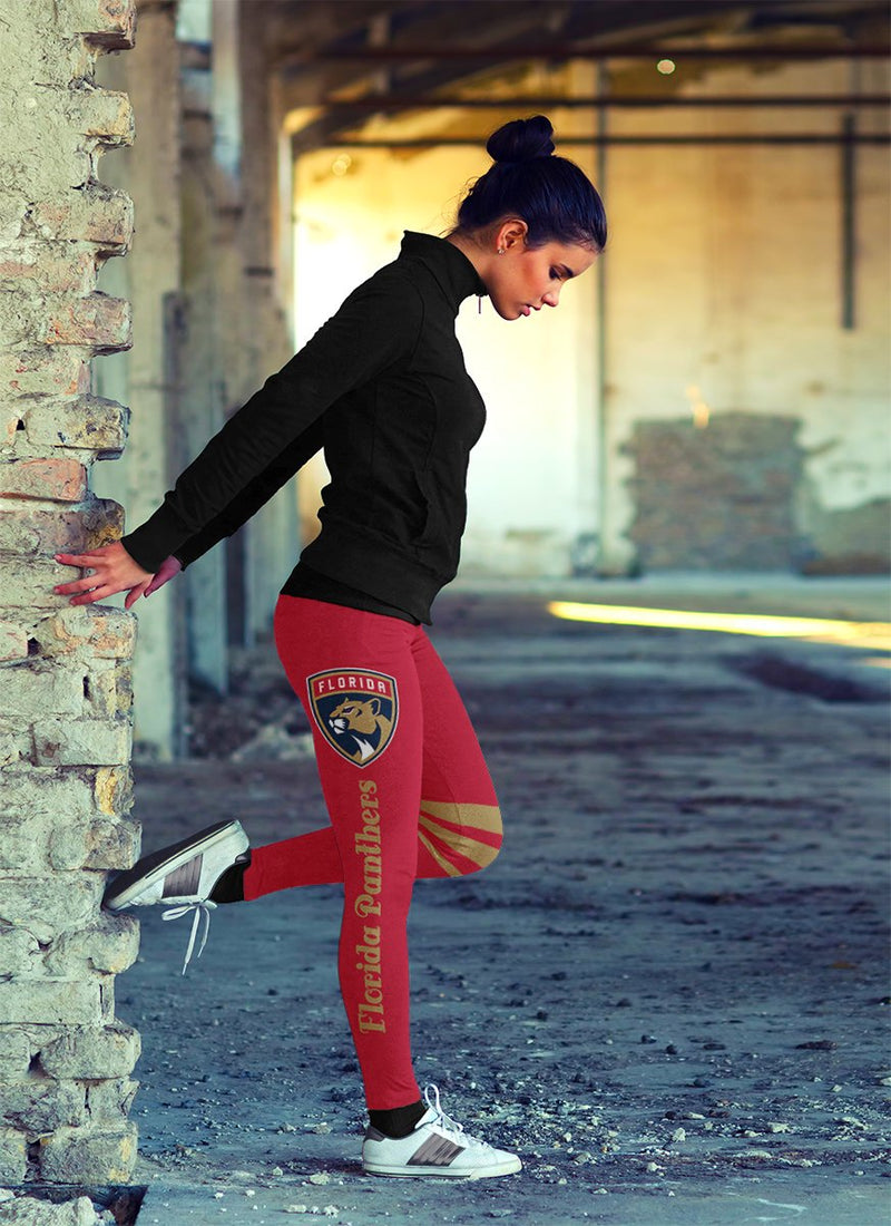 Through Great Logo Spread Body Striped Circle Florida Panthers Leggings