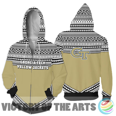 Simple Color Floral Georgia Tech Yellow Jackets Hoodie