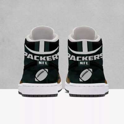 Simple Camo Logo Green Bay Packers Jordan Sneakers