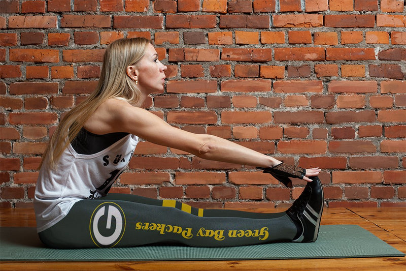 Through Great Logo Spread Body Striped Circle Green Bay Packers Leggings