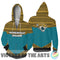 Simple Color Floral Jacksonville Jaguars Hoodie