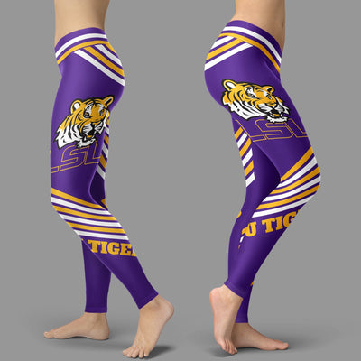 Straight Cute Beautiful Attractive LSU Tigers Leggings