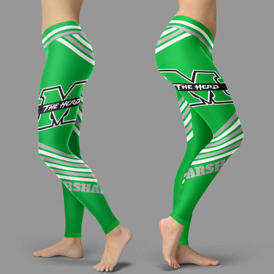 Straight Cute Beautiful Attractive Marshall Thundering Herd Leggings