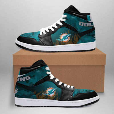 Simple Camo Logo Miami Dolphins  Jordan Sneakers