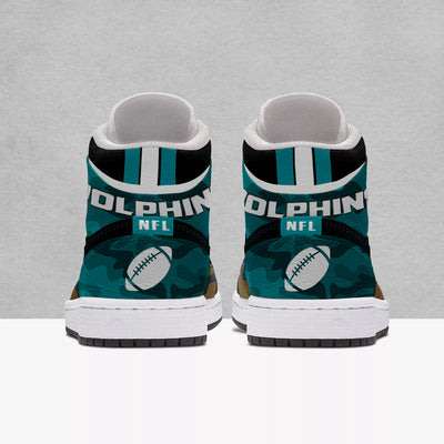 Simple Camo Logo Miami Dolphins  Jordan Sneakers