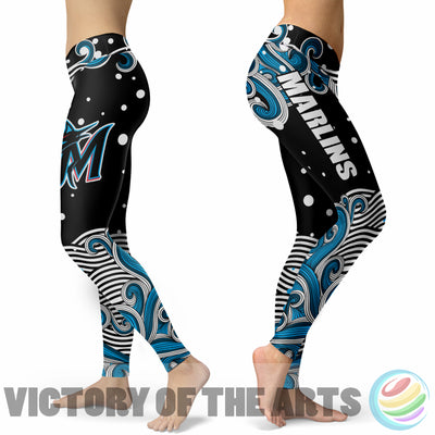 Great Summer With Wave Miami Marlins Leggings