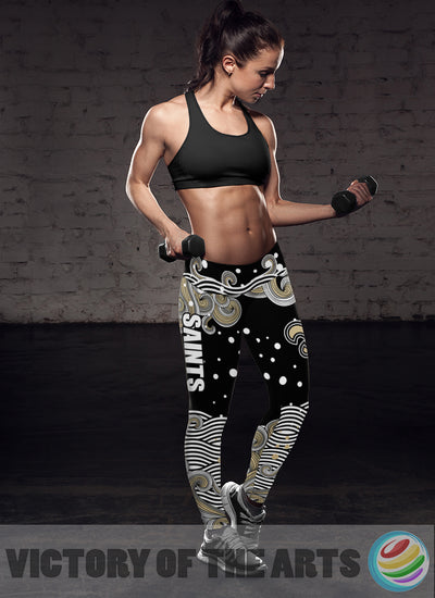 Great Summer With Wave New Orleans Saints Leggings