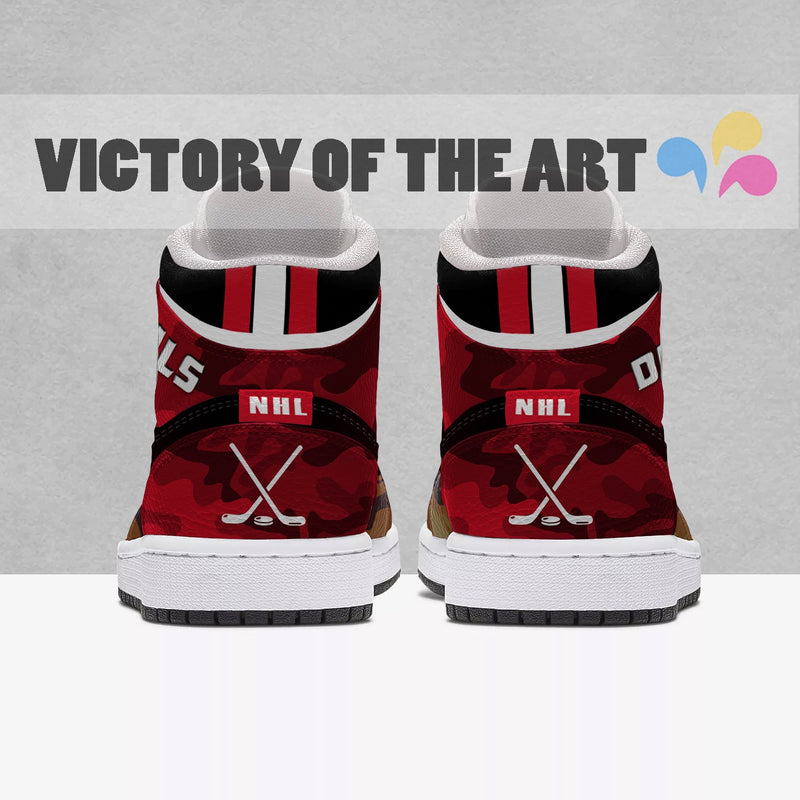 Simple Camo Logo New Jersey Devils Jordan Sneakers