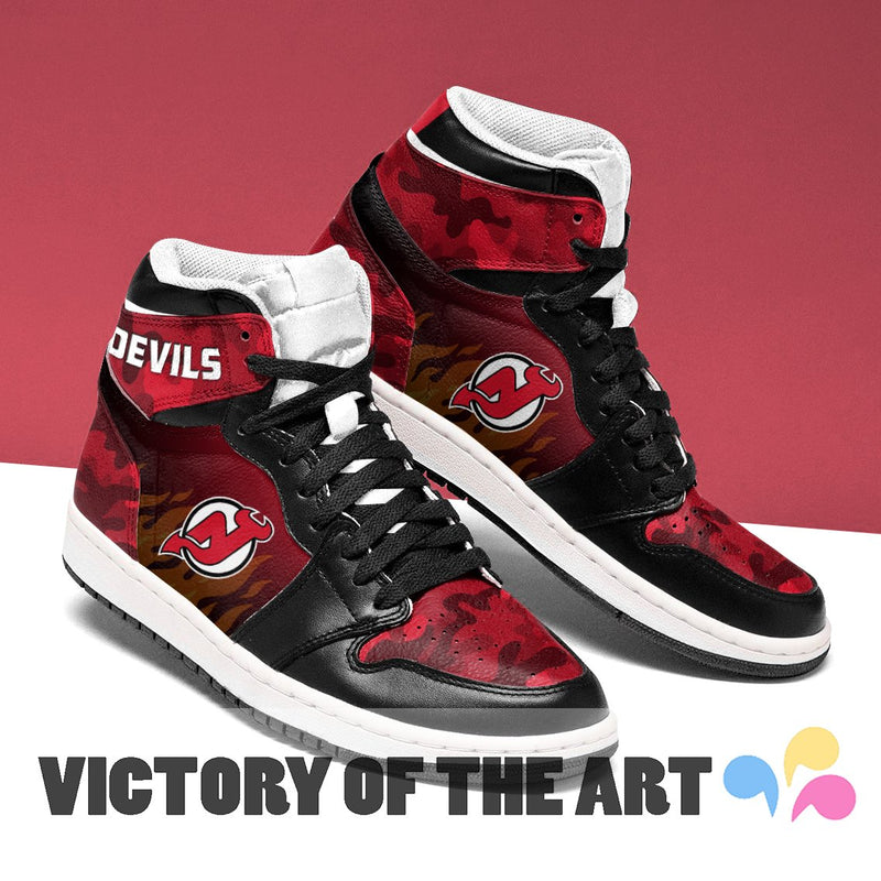 Simple Camo Logo New Jersey Devils Jordan Sneakers