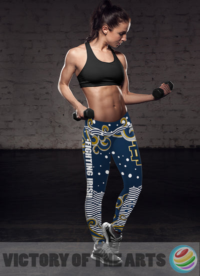 Great Summer With Wave Notre Dame Fighting Irish Leggings