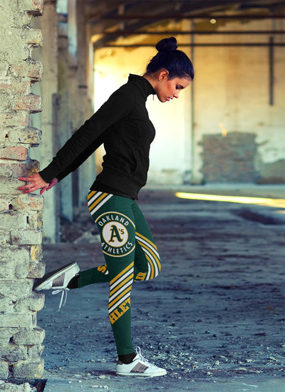 Straight Cute Beautiful Attractive Oakland Athletics Leggings