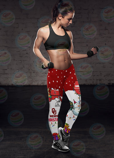 Funny Merry Christmas Oklahoma Sooners Leggings