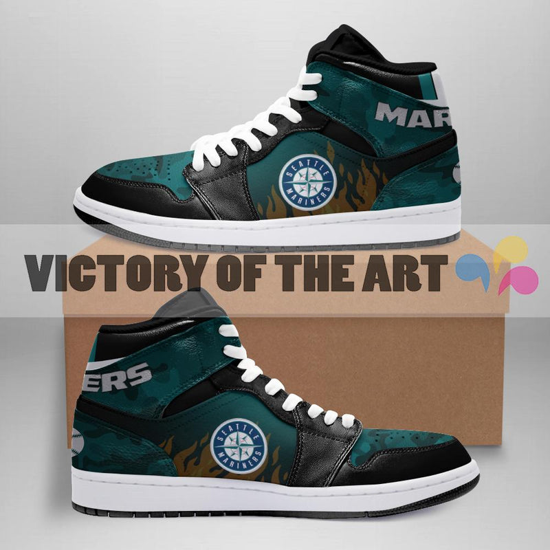 Simple Camo Logo Seattle Mariners Jordan Sneakers
