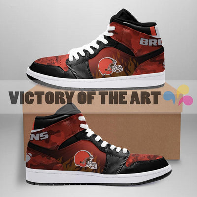 Simple Camo Logo Cleveland Browns Jordan Sneakers