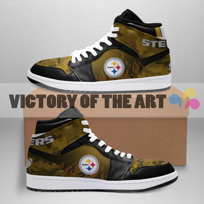 Simple Camo Logo Pittsburgh Steelers Jordan Sneakers