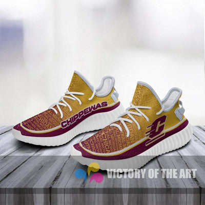 Colorful Line Words Central Michigan Chippewas Yeezy Shoes