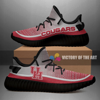 Colorful Line Words Houston Cougars Yeezy Shoes