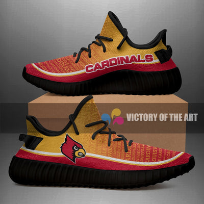 Colorful Line Words Louisville Cardinals Yeezy Shoes
