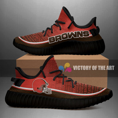 Colorful Line Words Cleveland Browns Yeezy Shoes