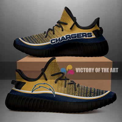 Colorful Line Words Los Angeles Chargers Yeezy Shoes