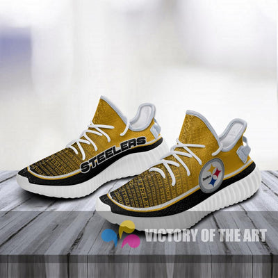 Colorful Line Words Pittsburgh Steelers Yeezy Shoes