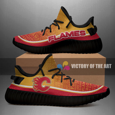 Colorful Line Words Calgary Flames Yeezy Shoes