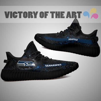 Art Scratch Mystery Seattle Seahawks Yeezy Shoes