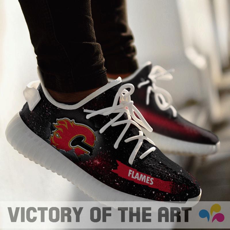 Art Scratch Mystery Calgary Flames Yeezy Shoes
