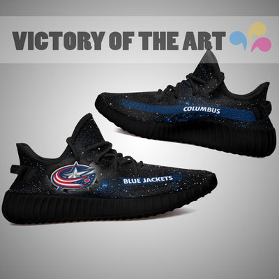 Art Scratch Mystery Columbus Blue Jackets Yeezy Shoes