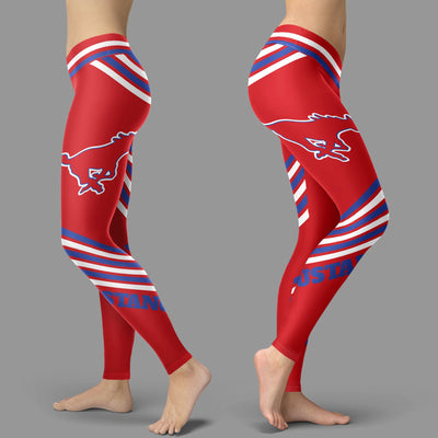 Straight Cute Beautiful Attractive SMU Mustangs Leggings