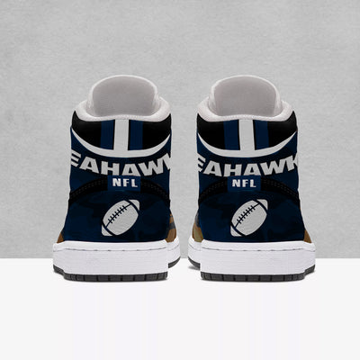 Simple Camo Logo Seattle Seahawks Jordan Sneakers