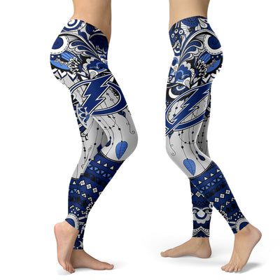 Boho Tampa Bay Lightning Leggings With Fantastic Art