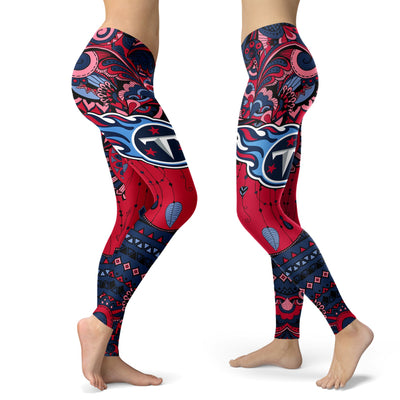 Boho Tennessee Titans Leggings With Fantastic Art