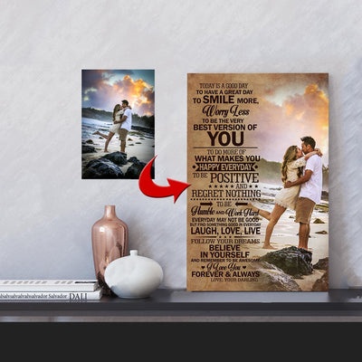 To Be The Very Best Version Of You Couple Custom Canvas Print